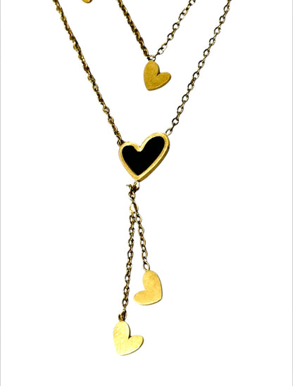 Collar de Doble Capa con Corazones