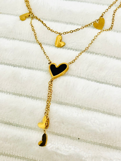 Collar de Doble Capa con Corazones