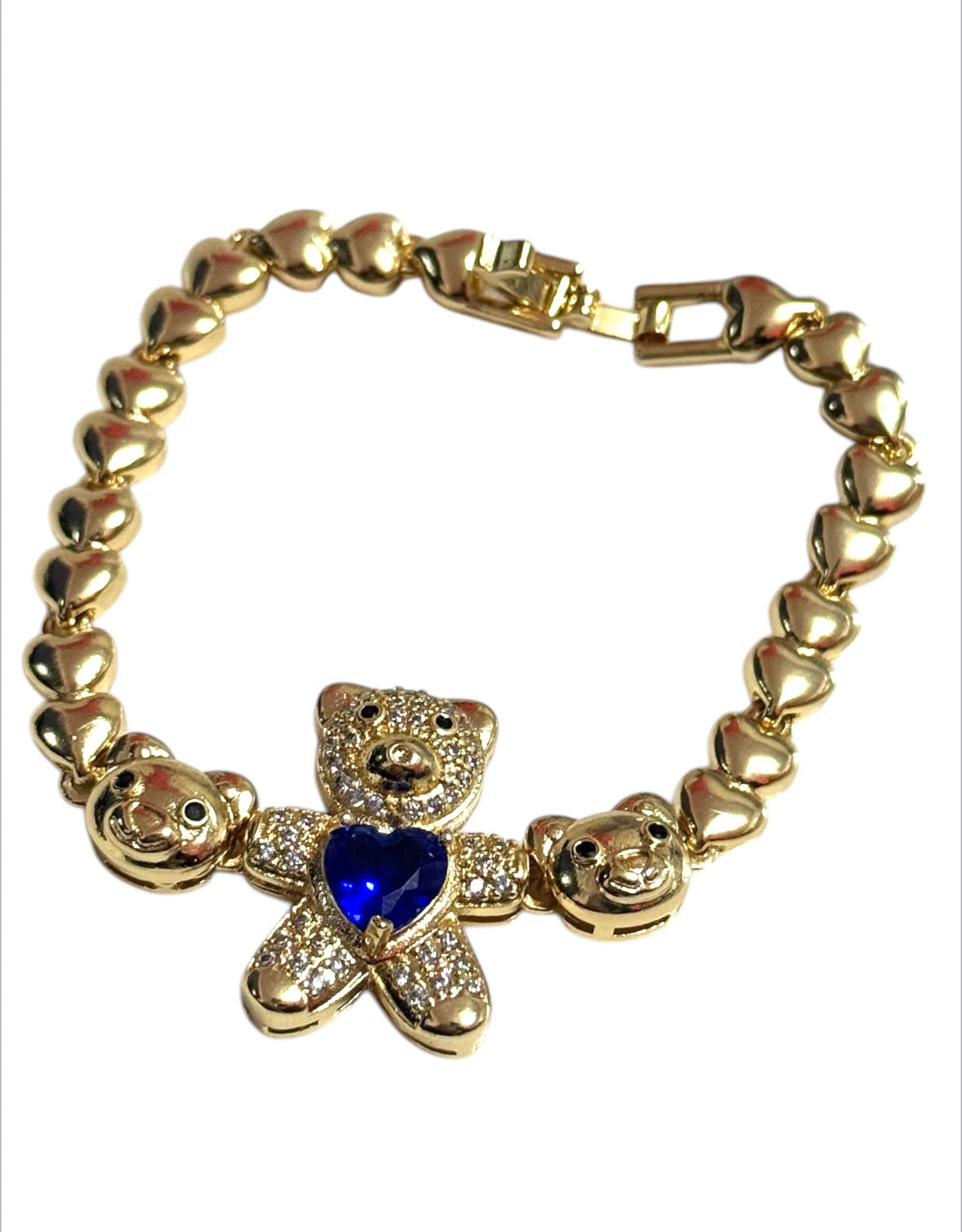 Pulsera con Ositos y Corazón Azul