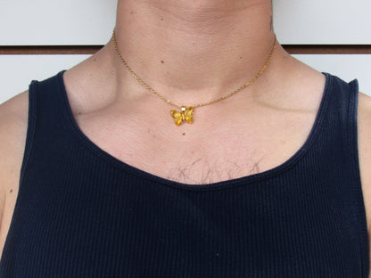 Collar elegante en forma mariposa Amarillo